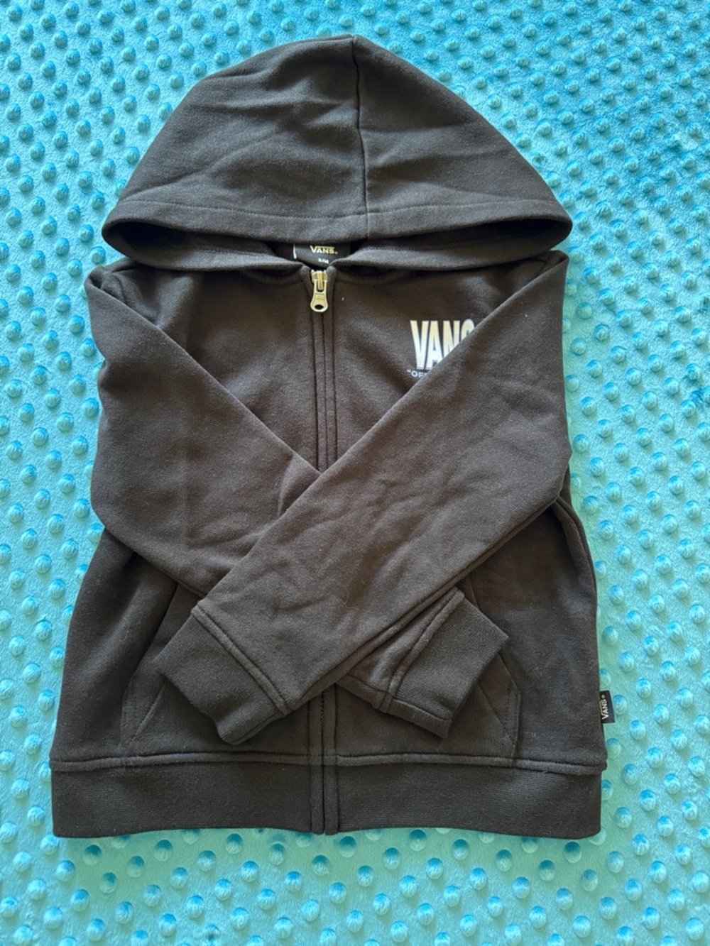 Vans Black Kids Zip Hoodie with Chest Logo